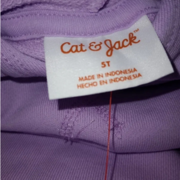 Cat & Jack Girls Toddler Hooded Sweatshirt Light Purple 5T Pocket - Picture 3 of 3